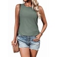 thumbnail image 3 of Débardeurs pour Femmes Sans Manches Chemises à Oeillets Vert Foncé S, 3 of 7