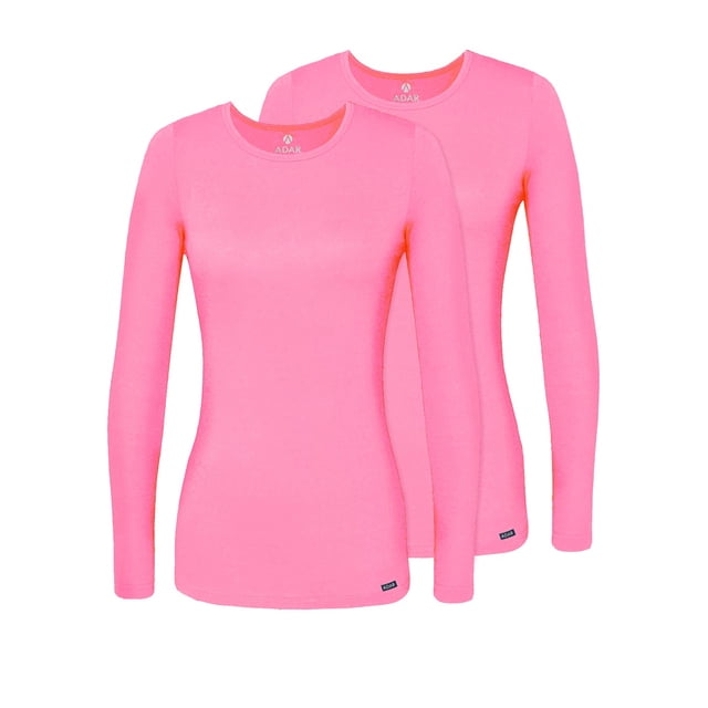 Adar sous-Couches pour Femmes, Lot de 2 - T-Shirt de sous-Couche à Manches Longues Confortable