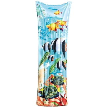 Intex - Inflatable Pool Mattress, 72 '' x 27 '', Fish Pattern