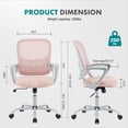 thumbnail image 2 of edx Mid Back Ergonomic Desk Chair with Wheels, Lumbar Support for Home Office, Bedroom, Pink, 2 of 6