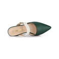 thumbnail image 4 of BLISSFUL STEP Mules pour Femmes Bout Pointu Bride à Boucle Talon Bloc Chaussures à Enfiler Vert Blanc 9, 4 of 7