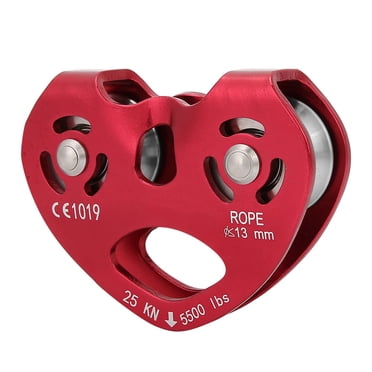 Climbing Pulley Set,High Strength 25KN Aluminium Alloy Heavy Duty Single Rope Pulley Wheel Block Equipment for Outdoor Climbing
