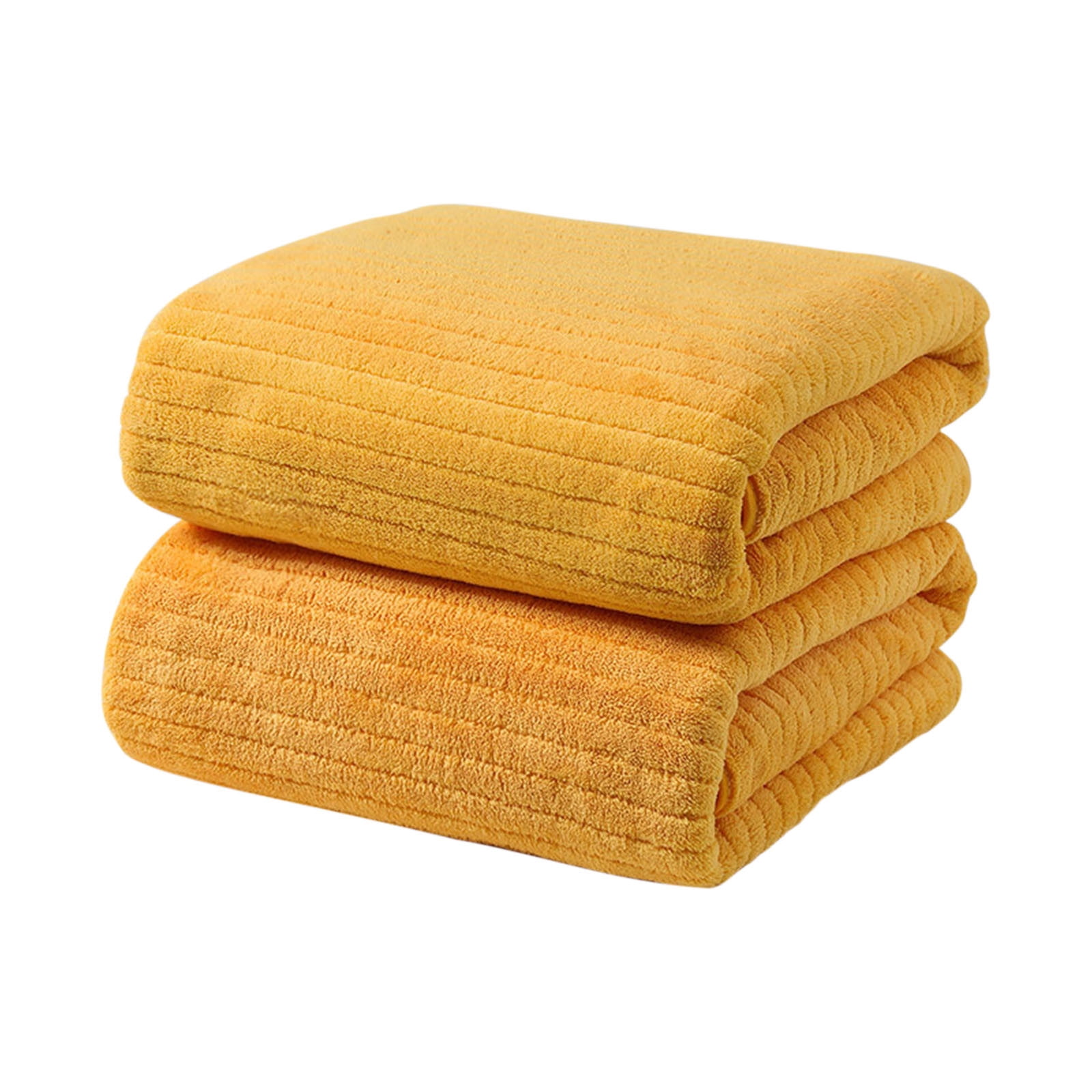 Towels for Bathroom in Clearance 2Pcs Coral Velvet Towel for Adult Daily Use At Home Absorbent Dry Hair Towel That Does Not Hair Beach Towel Strip Patterned Bath Towel - 75*35Cm Yellow