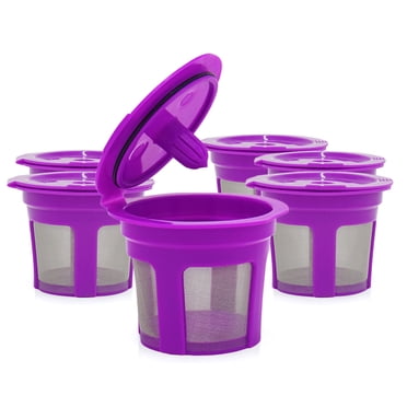 Capsules de Café Tasse Rechargeable Filtres à Café Réutilisables Capsules Dosettes Conception Intégrée Passoire en Maille en Acier Inoxydable de Remplacement pour Keurig 2.0 et 1.0 avec Brosse et Cuillère Lot de 8
