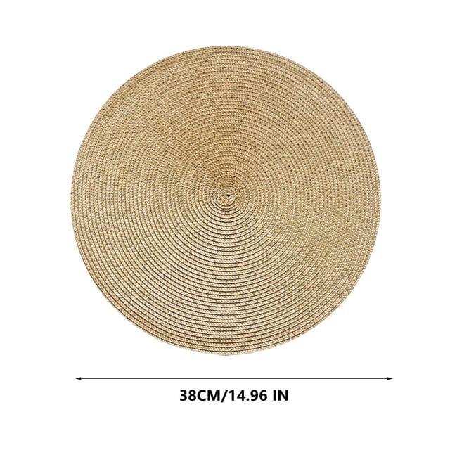 Dadatutu Round Woven Placemats,12.6 Inches Natural Water Hyacinth Farmhouse Hand-Woven Place Mats Braided Rattan Table Mats for Dining Table