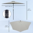 thumbnail image 3 of Outsunny 9ft Half Round Umbrella, Outdoor Balcony Parasol, Light Grey, 3 of 10