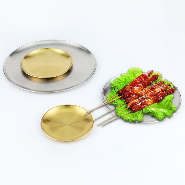 Stainless Steel Dinner Plates Lunch Plates Breakfast Plates 10inch