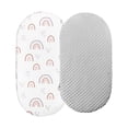 thumbnail image 1 of Fgnfyis 2PCS Baby Mose Sheet Bassinet Sheet Cradle Sheet Adapts to Rectangle Oval Pram Bassinet Pads Minky Dot Cartoon Fitted Sheet Set Baby Gift Multi-color One Size, 1 of 8