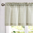 thumbnail image 3 of Curtainking Kitchen Valance Curtain Stripe Pattern Farmhouse Window Valance 16 inch Linen Window Treatment for Bathroom Bedroom Rod Pocket 1 Panel Sage, 3 of 7