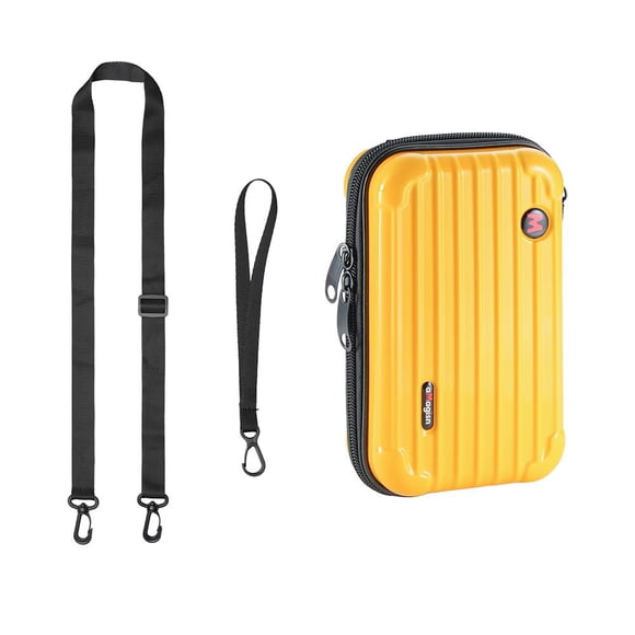 Coque Rigide de Protection pour Caméra d'Action, Sac de Rangement Résistant à l'Eau avec Double Fermeture Éclair, Matériau PC + Nylon