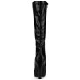 thumbnail image 2 of Unique Bargains Women's Chunky Heels Platform Over the Knee High Boot Black (Size 8), 2 of 7
