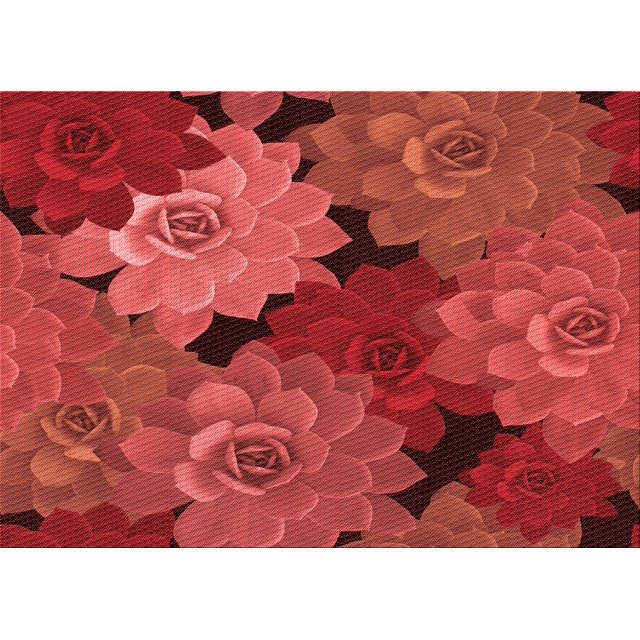 Ahgly Company Tapis d'Intérieur Rectangulaires Transitionnels Rouges Lavables à la Machine, 5 Pieds x 7 Pieds