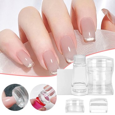 Plaque de Estampage en Silicone Ensemble de Estampage pour Ongles avec Grattoir Outil de Manucure