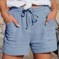 thumbnail image 2 of Timegard Womens Lounge Shorts Cotton Linen Elastic Waisted Drawstring Summer Loose Shorts with Pockets, 2 of 5