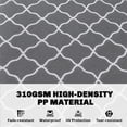 thumbnail image 4 of Outsunny Tapis d'Extérieur Imperméable, 6 Pieds x 9 Pieds Gris et Blanc en Filet, 4 of 10