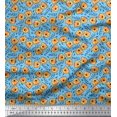 thumbnail image 1 of Soimoi Poly Georgette Fabric Text & Tiger Face Cartoon Print Fabric by The Yard 42 Inch Wide, 1 of 3
