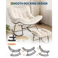 thumbnail image 4 of BeesClover Patio Rocking Chair, Outdoor Oversized Papasan Rocking Chair with Ottoman, 450lb Capacity, All-Weather PE Rattan Egg Rocker for Porch, Backyard, Balcony, 4 of 8