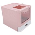 thumbnail image 1 of Large Cat Litter Box Enclosure, Drawer Type Cat Litter Tray, Stainless Steel Hooded Litter Box for Cat with Scoop, Odor Control and Privacy, Easy to Clean, Multi Cat Household, 1 of 7