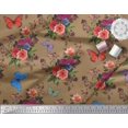 thumbnail image 2 of Soimoi Polyester Crepe Fabric Leaves, & Peony Floral Decor Fabric Printed Yard 42 Inch Wide, 2 of 3