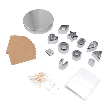 Kit de Boucles d'Oreilles en Argile, Ensemble de Coupe-Argile en Acier Inoxydable avec Boîte en Fer pour Bricolage Argile
