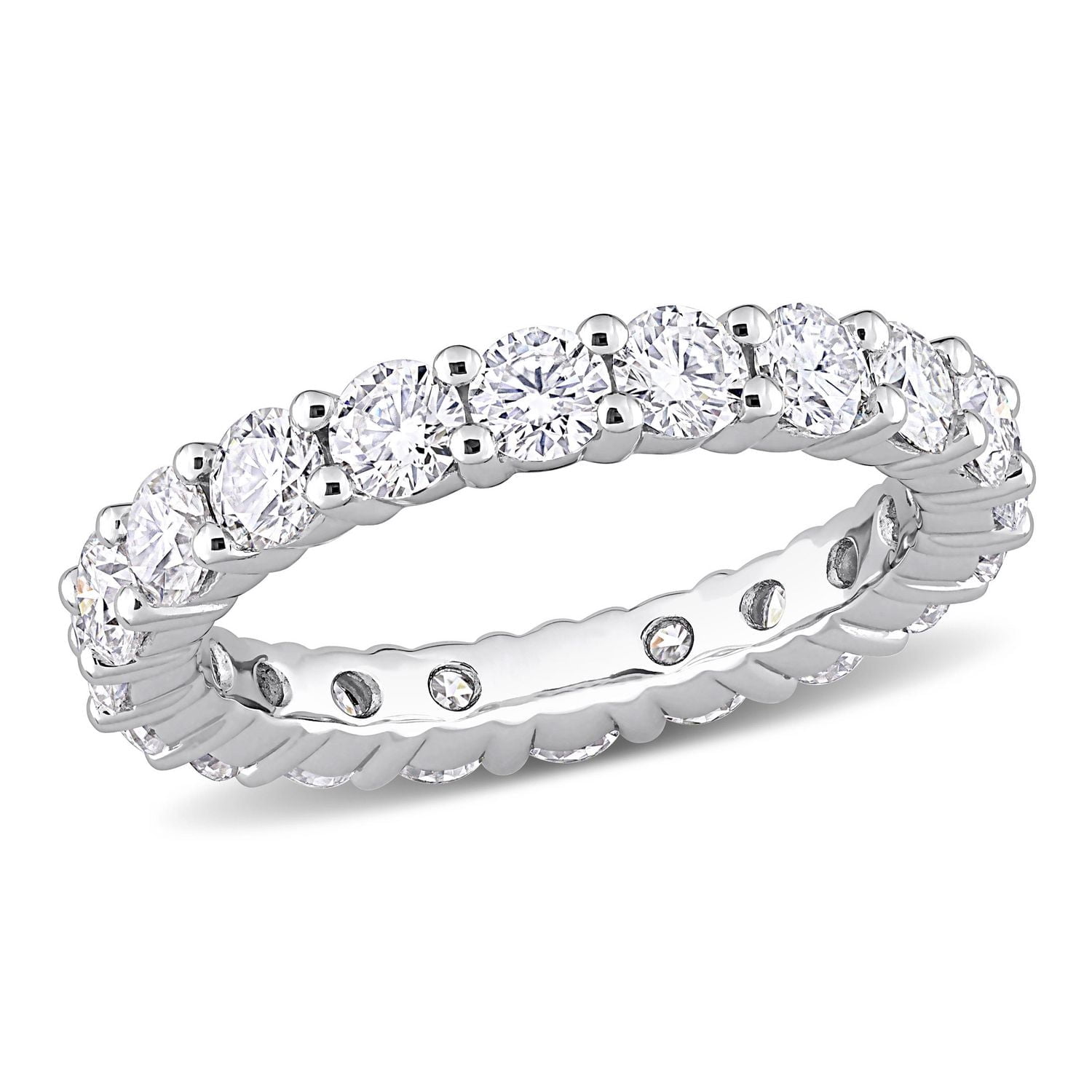Bande d'éternité Miabella en argent sterling avec moissanite 3 carats p.g.t.
