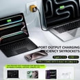 thumbnail image 4 of Chargeur GaN 3 en 1, Module de Charge Rapide Max 80 W Extensible avec Câble Type‐C et 2 Ports USB, Chargeurs de Téléphone Rétractables Prise Murale, Charge Rapide à Trois Ports, pour Téléphone et Ordinateurs Portables (Blanc+jaune), 4 of 8