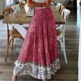 thumbnail image 2 of RKSTN Jupes pour Femmes Rétro Mode Confortable Quotidienne Jupe Taille Haute Imprimé Floral Jupe Trapèze Évasée Jupe Maxi, 2 of 7
