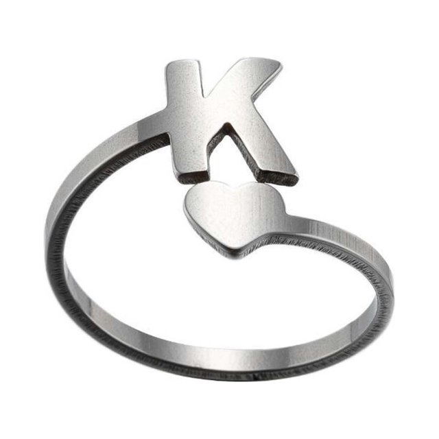 Fashion 26 English Letter Opening Rings Stainless Steel Girls Love Retro Jewelry