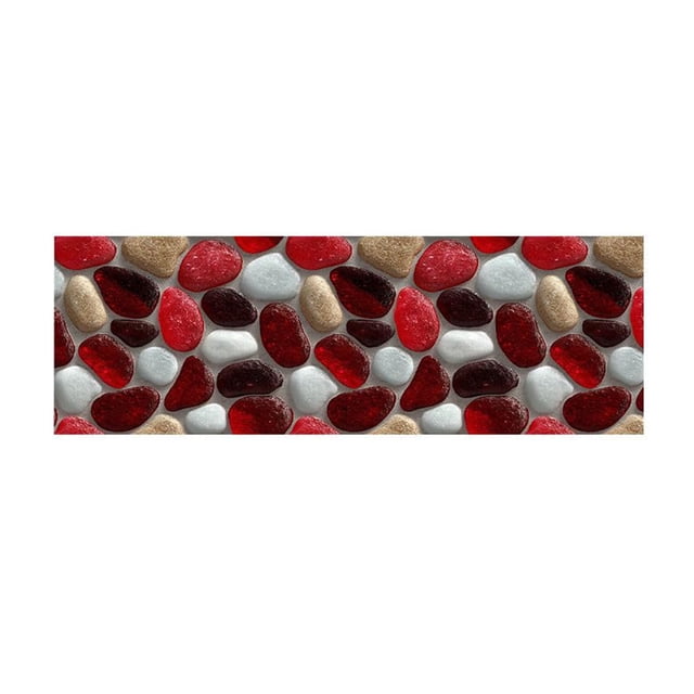 Corridor Stone Patterned Carpet 3D Pebble Pattern Entrance Carpet Washable Carpet Bathroom Stone Patterned Floor Mat Bedroom Long Bedside Mat Kitchen Floor Mat Throw Blanket Set Possum Blanket Lap