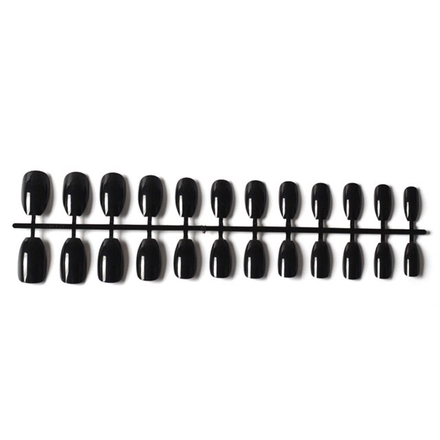 24 Pcs Ongles Ballerine Courts Résistants aux Rayures, Faux Ongles Plats, Style Français Coloré, DIY, Personnalité Unique, Acrylique, 2rouge Vin