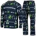 thumbnail image 1 of Men's Seattle Seahawks NFL Wordmark Ugly Pajama Set, 1 of 3