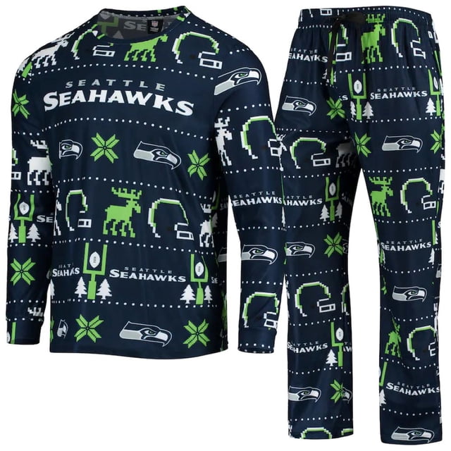 Men's Seattle Seahawks NFL Wordmark Ugly Pajama Set