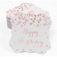 thumbnail image 2 of Inkdotpot Pack Of 100 Happy Birthday Paper Tags DIY Craft Bracket Shape Real Rose Gold Foil Hang Tags, 2 of 6