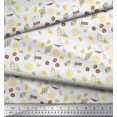 thumbnail image 3 of Soimoi White Velvet Fabric Tea Bag,Star Anise & Lemon Slice Vegetable Fabric Prints By Yard 58 Inch Wide, 3 of 3