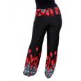 thumbnail image 2 of White Mark Women's Plus Size Printed Palazzo Pants, Redpeacock, 1XL, 2 of 2