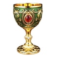 thumbnail image 4 of simhoa Vintage Chalice Medieval Goblet Engraved Multipurpose Anniversary Glass green, 4 of 8