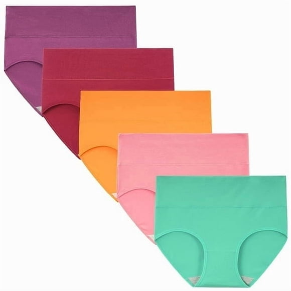 INNERSY Women's High Waist Briefs Soft Cotton Postpartum Underwear for Women 5 Pack(L,Vintage Bloom)