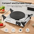 thumbnail image 2 of Techwood 1500W Portable Induction Cooktop, 7.5" Single Burner with Adjustable Temperature Control, For Home, RV, & Camping Use ,Silver, 2 of 8