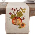 thumbnail image 1 of Saro Lifestyle 0836.N1472B Embroidered Pumpkin Flower Design Fall Holiday Thanksgiving Table Runner - Orange, 1 of 1