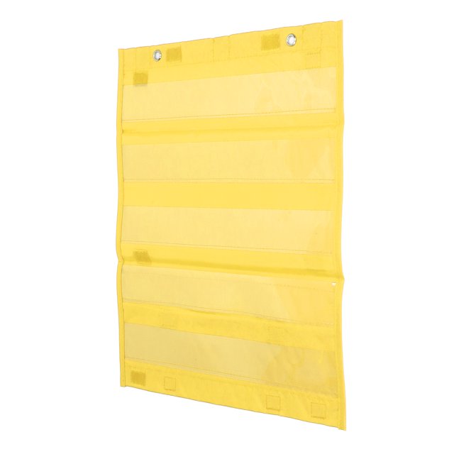 Classroom Pocket Chart, Combination Use Clear Pocket Chart 5 Rows For School For Students For Activities Yellow