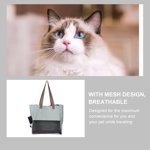 UPGRATOR Light Grey Foldable Cat Carrier Bag with Mesh Design and Comfortable Shoulder Straps