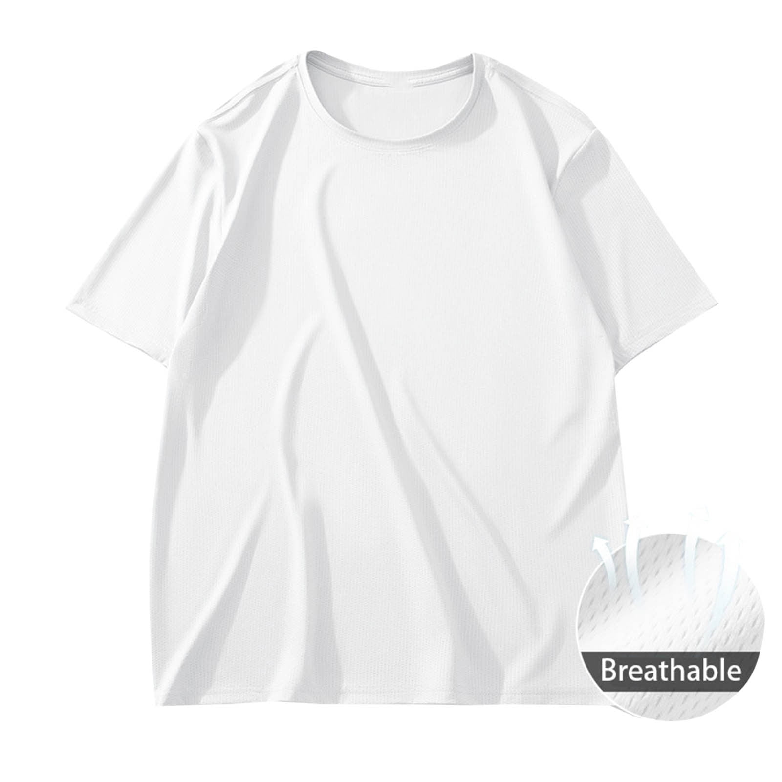 Asjyhkr Plus Size Mens T Shirts Crew Neck Tshirts Loose Short Sleeve T-Shirts Solid Color Tees M-5xl