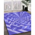 thumbnail image 3 of Ahgly Company Tapis d'Intérieur Lavable en Machine Carré Transitionnel Mimosa Violet, 3 Pieds Carré, 3 of 7