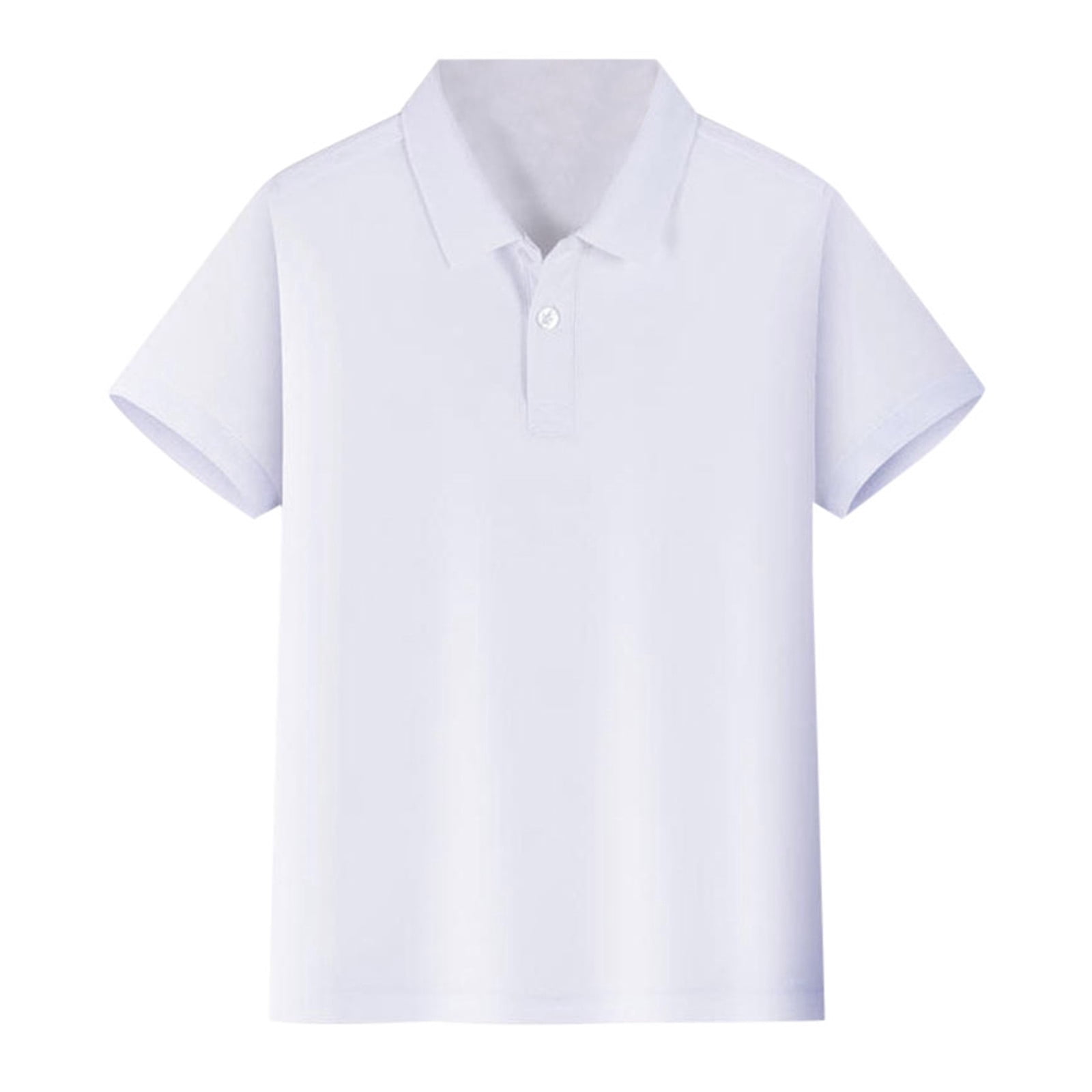 Hiiyo Kids Girls Short Sleeve Polo Shirt Children Solid Color Basic Unisex Polos