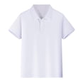 thumbnail image 1 of Hiiyo Kids Little Girls Short Sleeve Polo Shirt Children Solid Color Basic Unisex Polos, 1 of 6