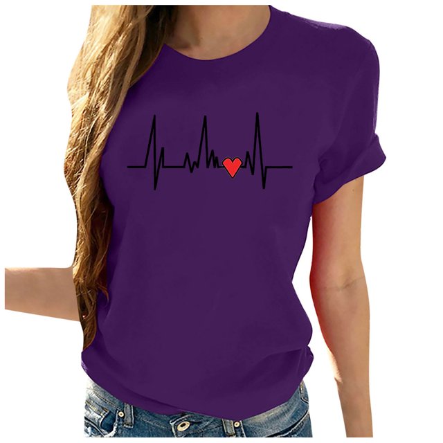 Birdeem Mode Femmes Décontracté Imprimé Chandail à Manches Courtes T-Shirt Hauts Blouse