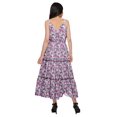 thumbnail image 4 of Moomaya Robe Longue Maxi pour Femmes en Coton Imprimé à Bretelles Spaghetti et Col en V, 4 of 6