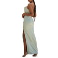 thumbnail image 3 of Kmbangi Robe Enveloppante pour Femmes, Sans Manches Épaules Dénudées Couleur Unie Plissée Printemps Automne Été Robe de Club Décontractée, 3 of 6