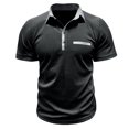 thumbnail image 2 of DPTALR Hommes Affaires Décontracté Faddish Manches Courtes Col Rabattu Chemise Chemisier Blouse, 2 of 5