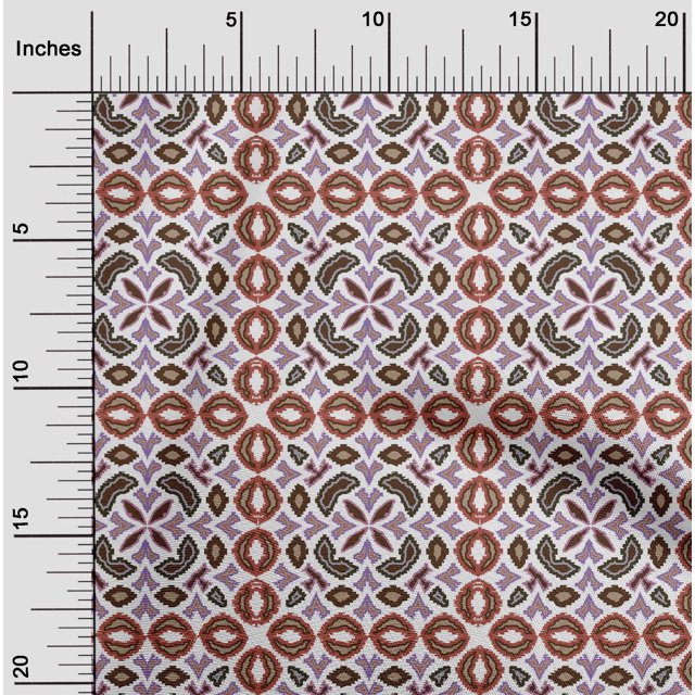 oneOone Cotton Flex Fabric Floral Flame Stitch Print Fabric BTY 40 Inch Wide